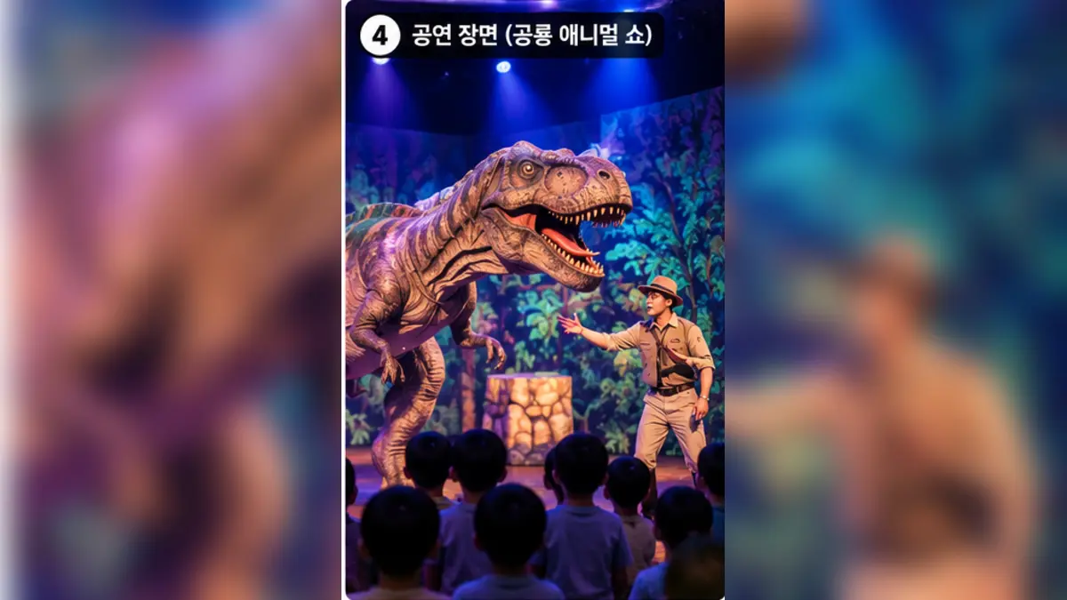 공룡 애니멀 쇼 공연 장면