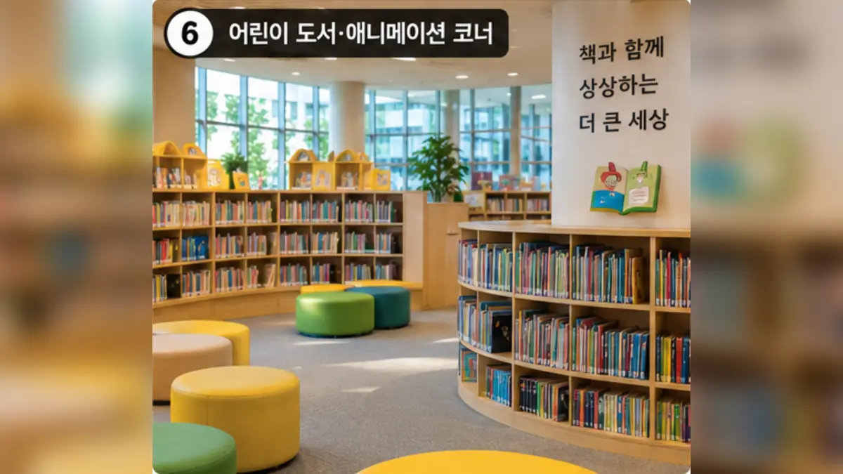 울산도서관 어린이 도서와 애니메이션 코너