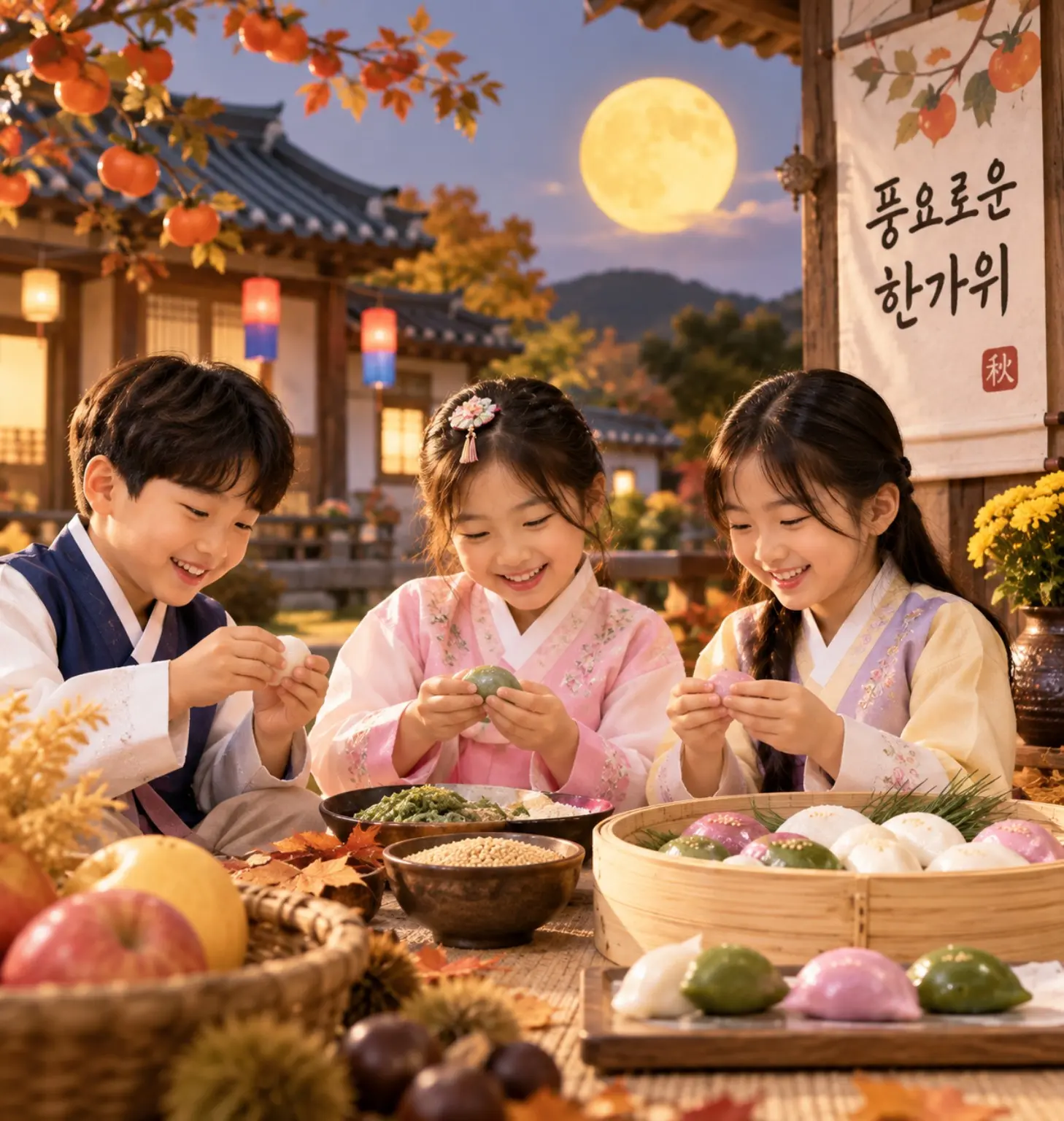 추석과 송편의 의미를 알아보는 어린이